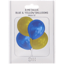 DesignHouse 95 Des Ballonger 45cm, 8st, blå och gula sorterade 8pcs
