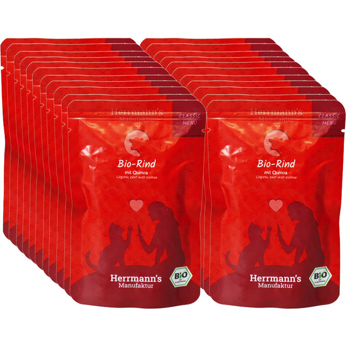 Herrmanns Nassfutter Rind mit Quinoa, 22er Pack