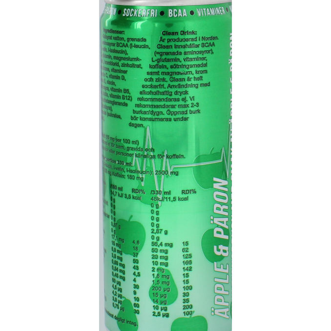 Clean Drink Energidryck Äpple Päron 24-pack 
