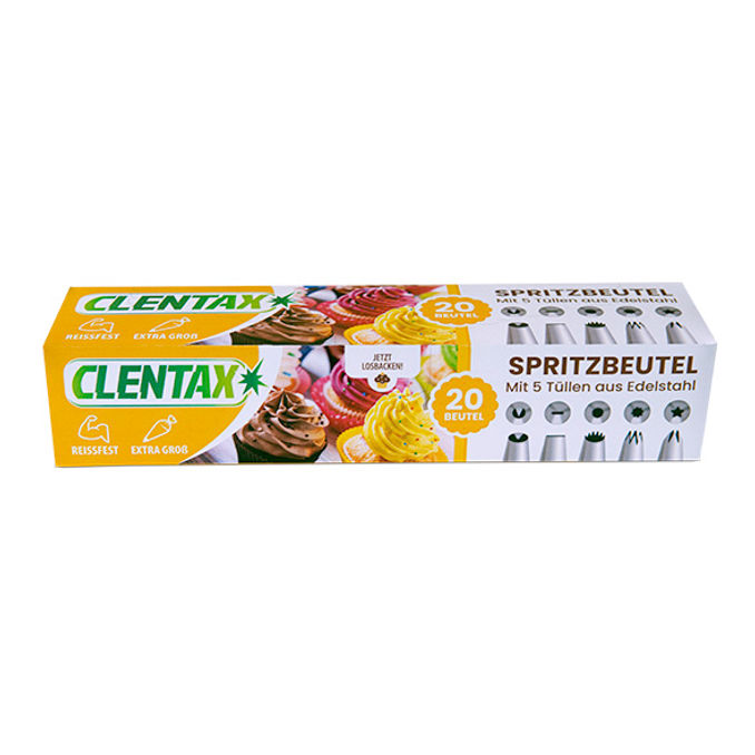 CLENTAX Spritzbeutel  inkl. Tüllen, 20 Stück