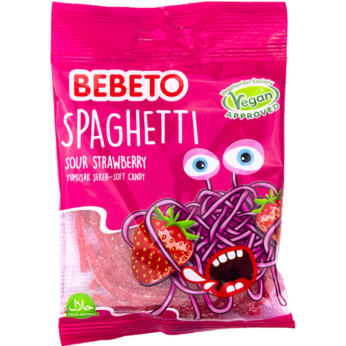 Bebeeto Bebeto Spaghetti Sur Jordbær 70 g