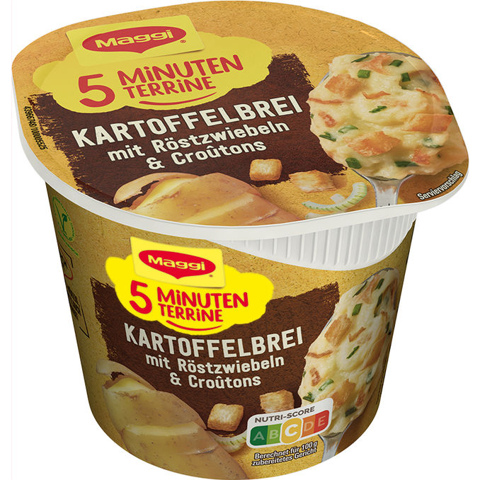 Maggi 5 Minuten Terrine Kartoffelbrei mit Röstzwiebeln