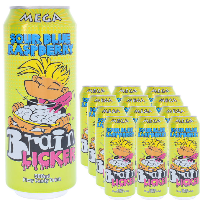 Brain Licker Läsk Sour Blue Raspberry 12-pack