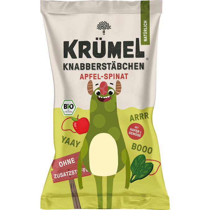 Krümel BIO Knabberstäbchen Apfel-Spinat