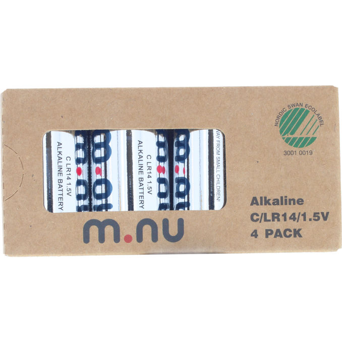 M.nu Alkaliska batterier C / LR14, 1,5V 4-pack 