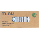 M.nu Alkaliske batterier AAA /LR03, 1,5V 10-pak