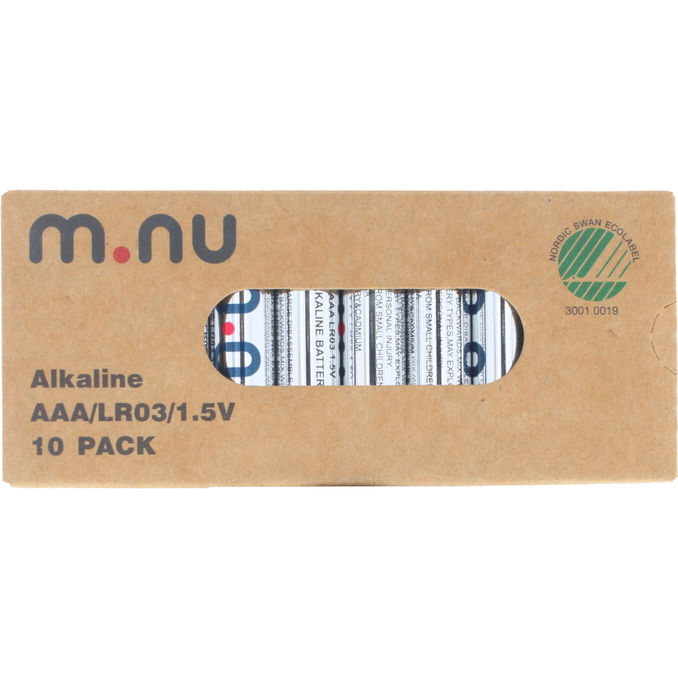 M.nu Alkaliska batterier AAA /LR03, 1,5V 10-pack