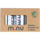 M.nu Alkaliska batterier D/LR20, 1,5V 3-pack