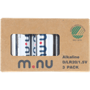 M.nu Alkaliska batterier D/LR20, 1,5V 3-pack