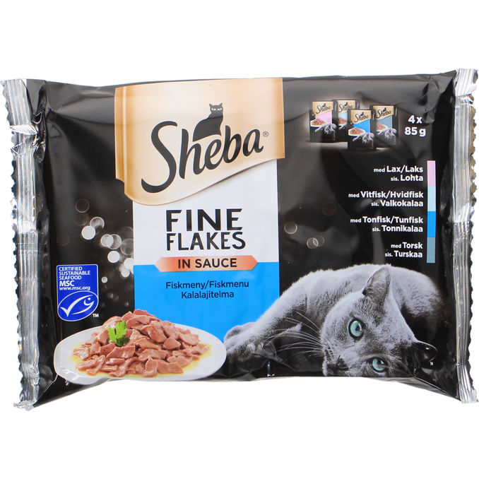 Sheba Kattmat Fine Flakes Fisk 4-pack