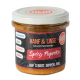 Mindestens haltbar bis: 12.06.2026 HEDI BIO Hanf & Linse Streichcreme Spicy Paprika