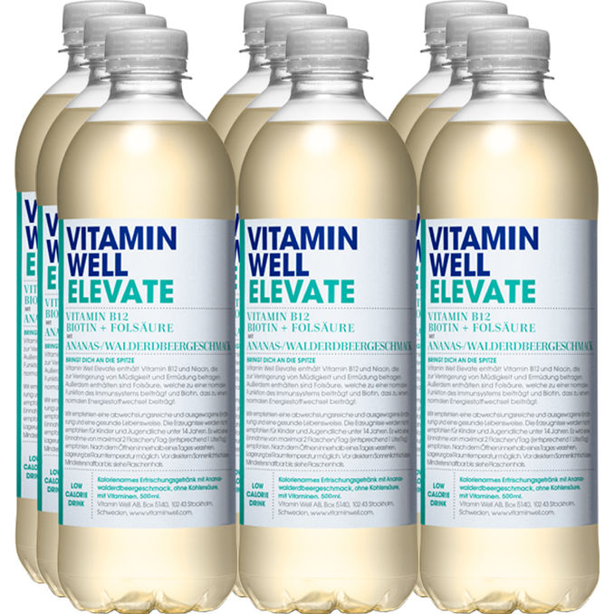 Vitamin well Vitaminwasser Elevate, 12er Pack (EINWEG) zzgl. Pfand