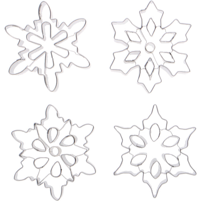 SEMIC Kakformar Snöflingor 4-pack