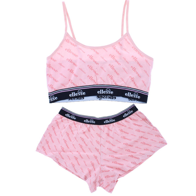 Ellesse Bralette + Short Set Vaaleanpunainen XS-koko