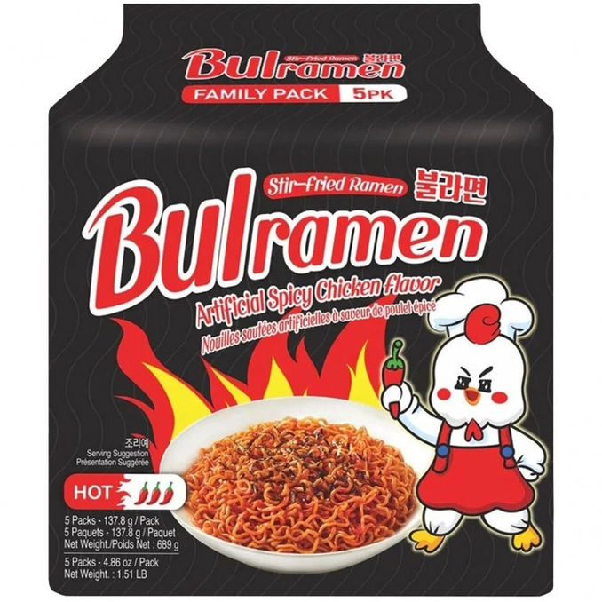 Bulramen Instantnudeln Hot Chicken, 5er Pack