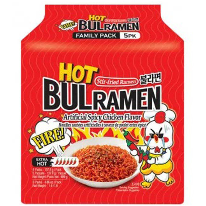 Bulramen Instantnudeln Doppel-Hot Chicken, 5er Pack