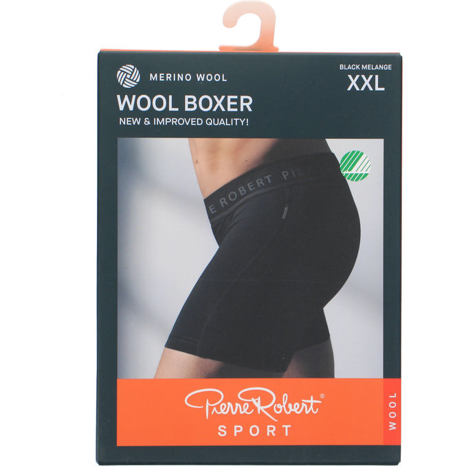 Pierre Robert Merinould Sportsboxers Sort XXL
