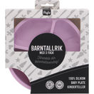 Pufz Puf Barntallrik rosa/grå, 2-pack 1pcs