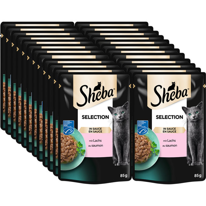 Sheba Katzenfutter Selection in Sauce Lachs, 24er Pack