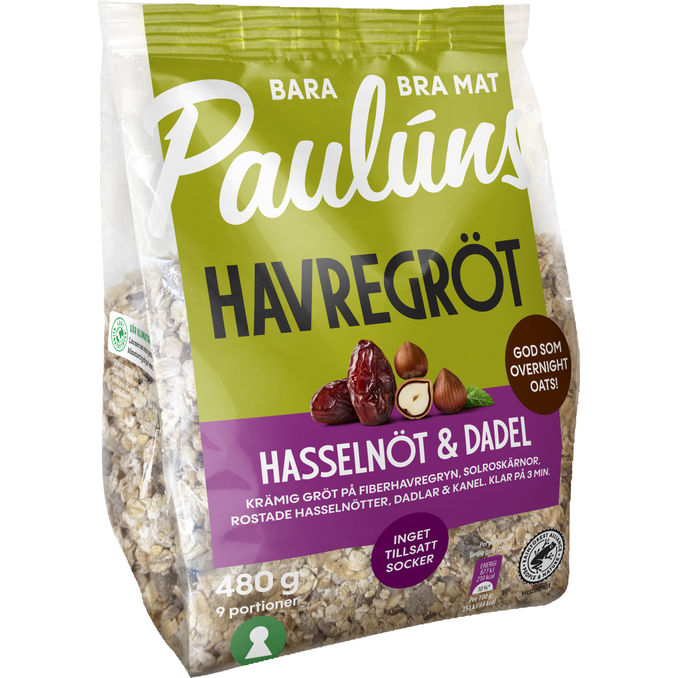 Paulúns Havregrød Hasselnød & Daddel