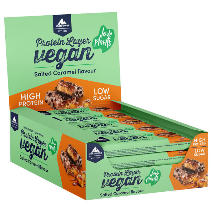 Multipower Proteinriegel Vegan Salted Caramel, 15er Pack