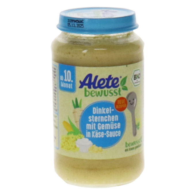 Alete BIO Dinkelsternchen & Gemüse in Käsesauce