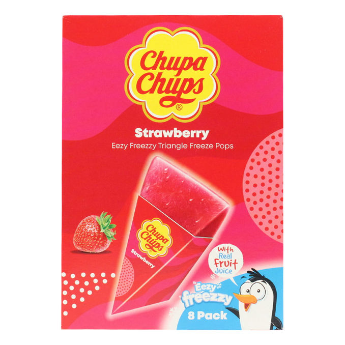 Chupa Chups Strawberry Triangle Freeze Pops, 8 Stück