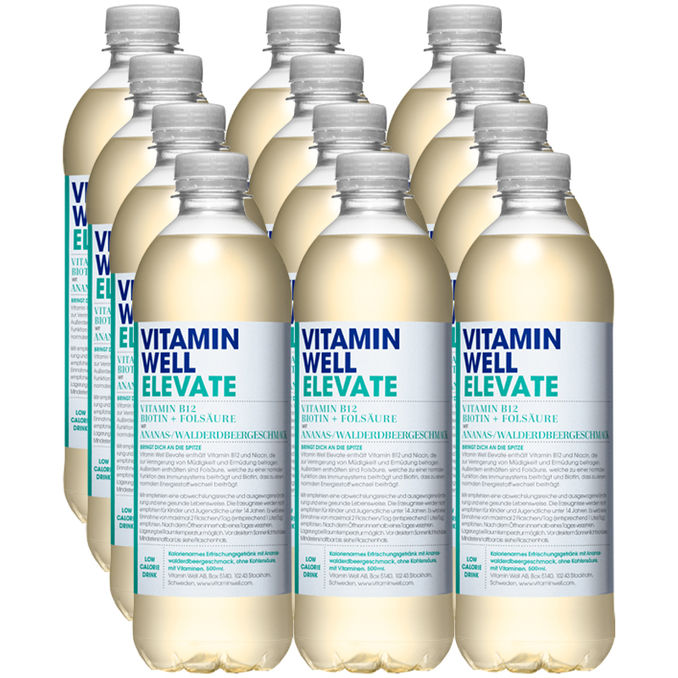 Vitamin well Vitaminwasser Elevate, 12er Pack (EINWEG) zzgl. Pfand