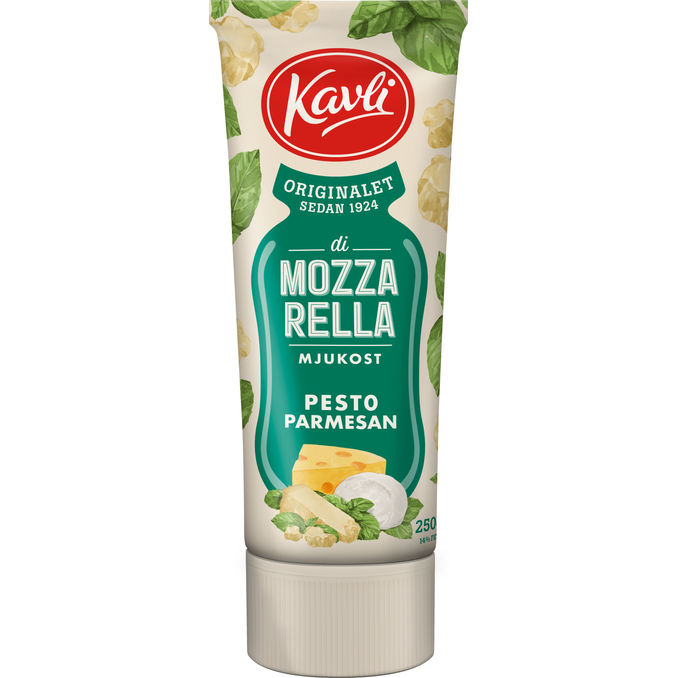 Kavli Smøreost Mozzarella Pesto Parmesan