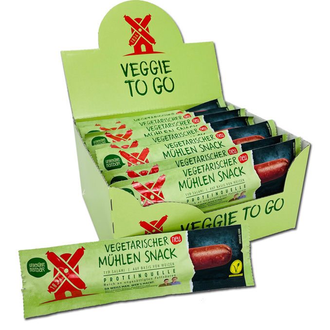 Rügenwalder Vegetarischer Mühlen Snack Salami, 25er Pack