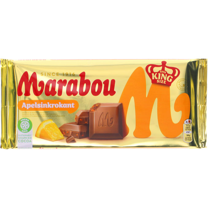 Marabou Suklaalevy Appelsiinikrokantti King Size