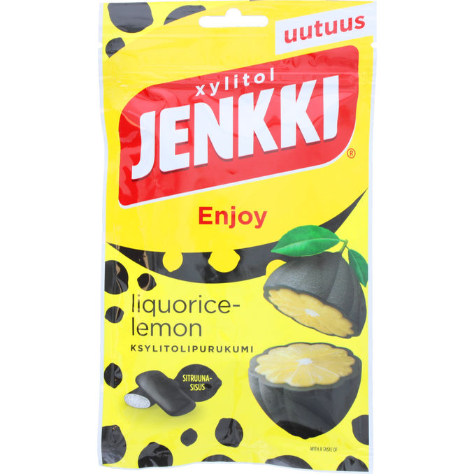 Jenkki Enjoy Ksylitolipurukumi Liquorice-Lemon