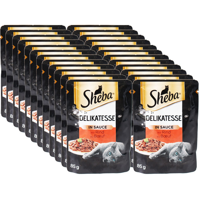 Sheba Portionsbeutel Delikatesse in Sauce mit Rind, 24er Pack