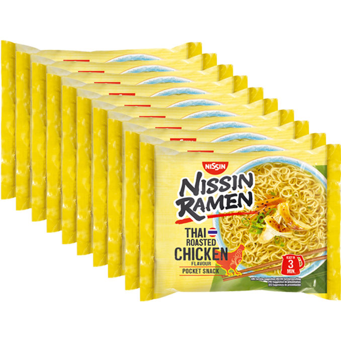 Nissin Ramen Thai Roasted Chicken, 10er Pack