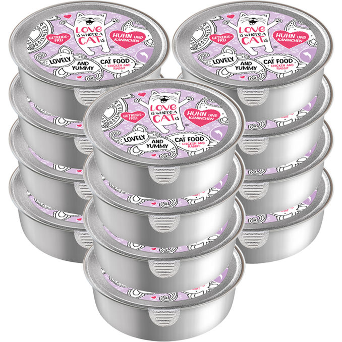 Love is where a cat is® Katzenfutter Huhn & Kaninchen, 12er Pack