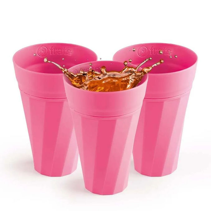 frats Trinkbecher selbstkühlend pink, 3er Pack