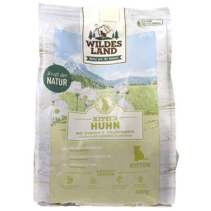 Wildes Land Kitten Futter Classic Huhn (400g)