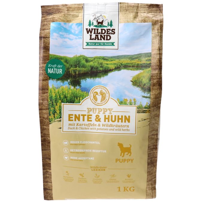 Wildes Land Puppy Futter Classic Ente & Huhn mit Kartoffel (1kg)