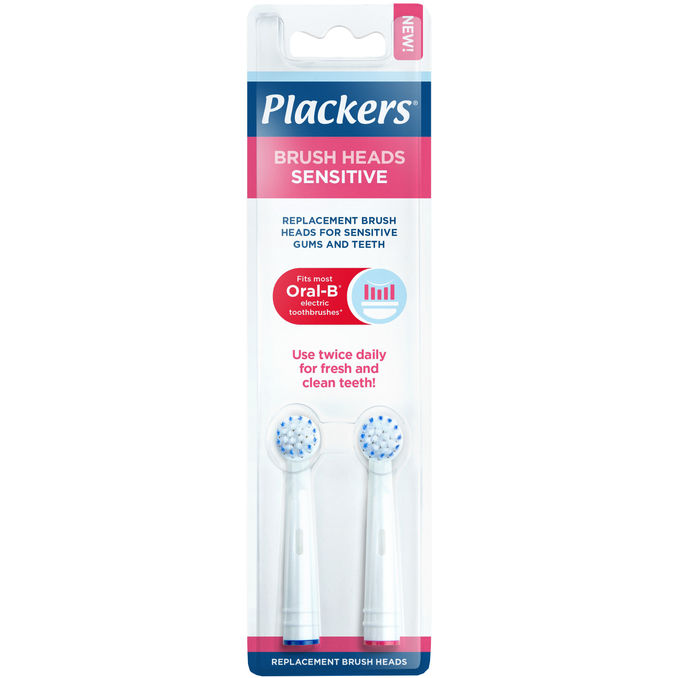 Plackers Sähköhammasharjan Vaihtopää Sensitive 2-pack