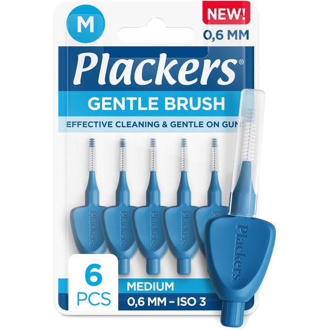 Plackers Gentle Brush Hammasväliharja M 6 kpl