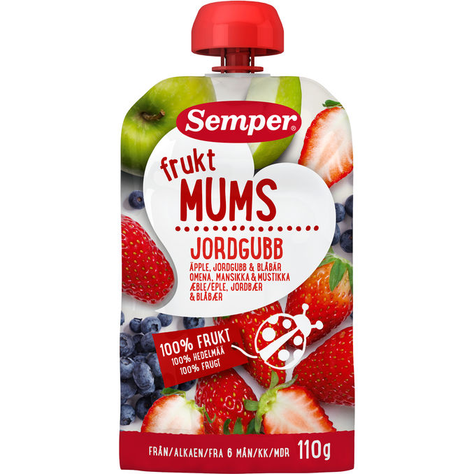 Frugtmos Jordbær 6m+