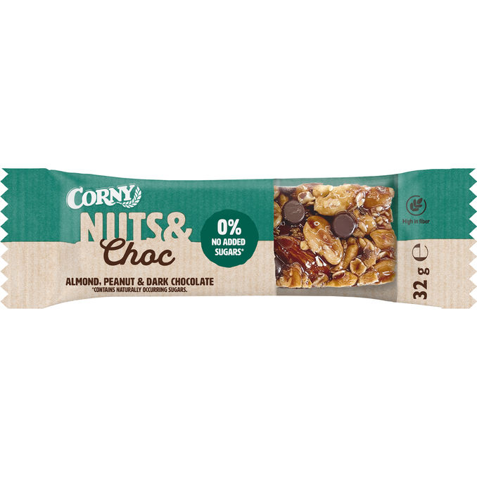 Corny Energibar m. Mandler, Jordnødder & Mørk Chokolade 32 g