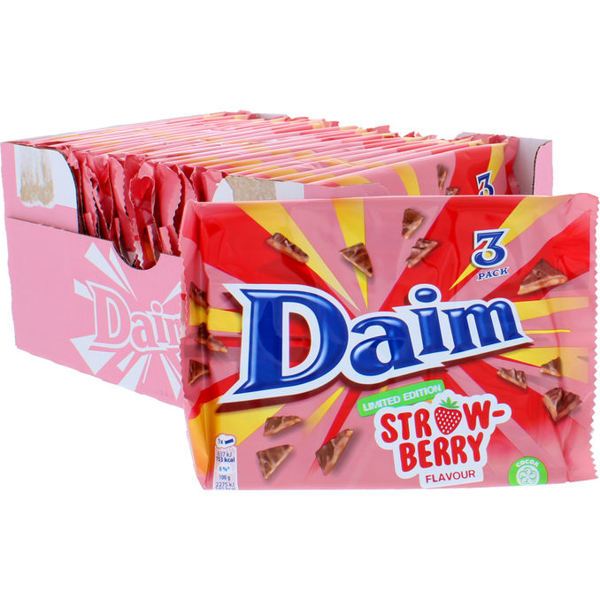 Läs mer om Marabou Daim Jordgubb 24x3-pack