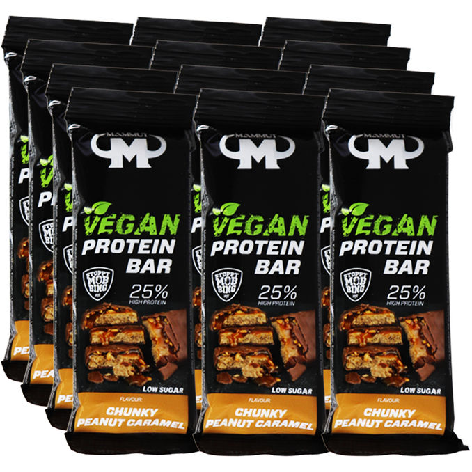 Best Body Nutrition Vegan Protein Bar Chunky Peanut Caramel, 12er Pack