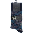 Topeco Strumpor Bomull Hibiscus Navy Pink Stl 41-45