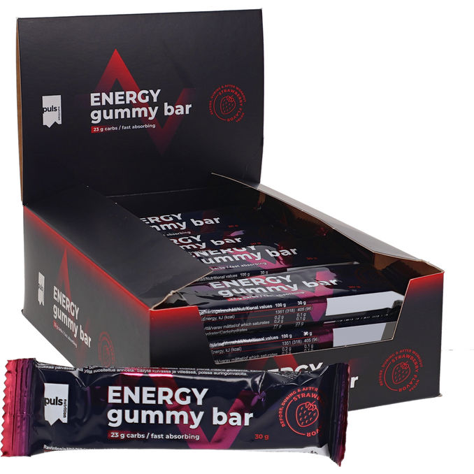 Puls Nutrition Gummy Energibar Jordgubb 20-pack