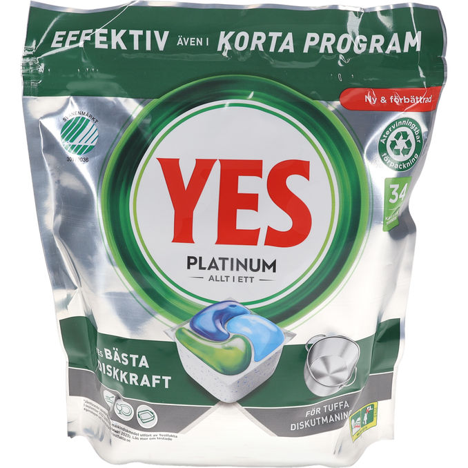 Yes YES Opvasketabs Platinum Original 34-pak