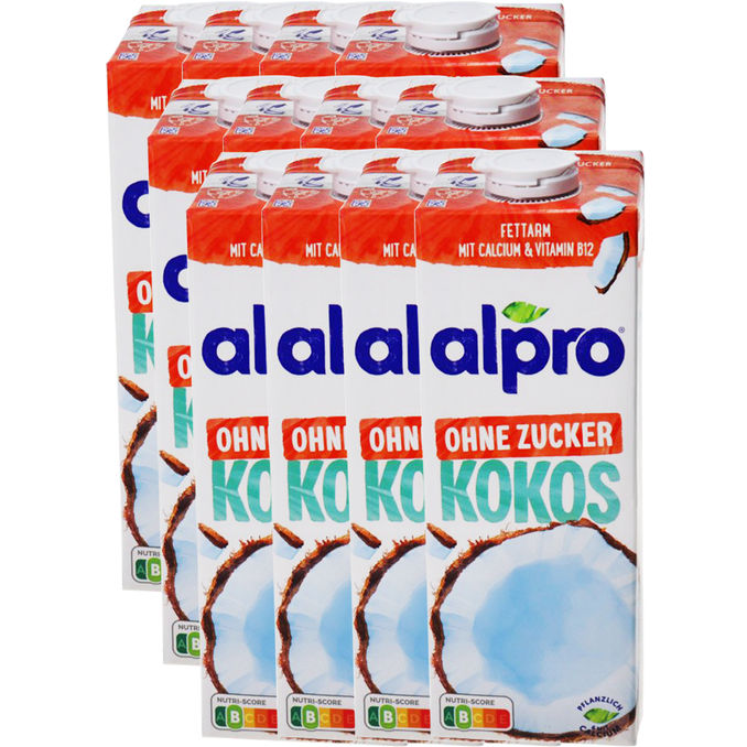 Alpro Kokosdrink ohne Zucker, 12er Pack