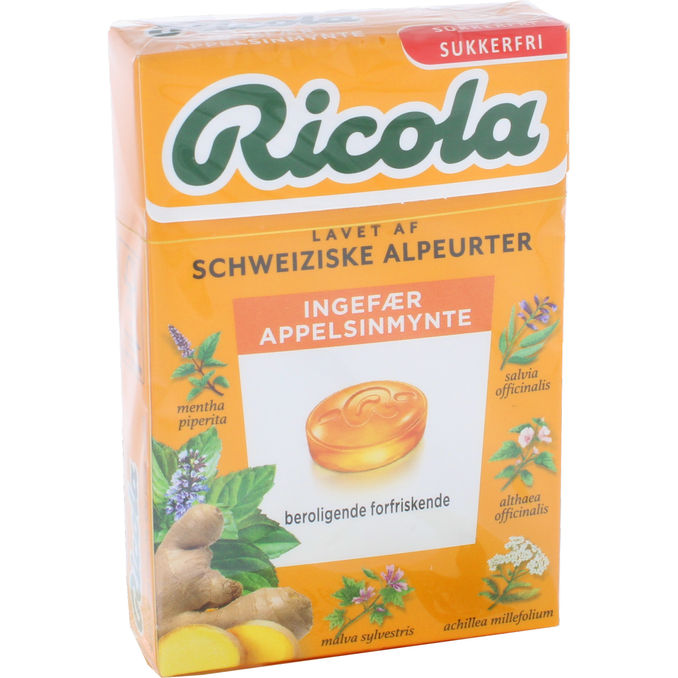 Ricola Ingefær Appelsin & Mint Sukkerfri