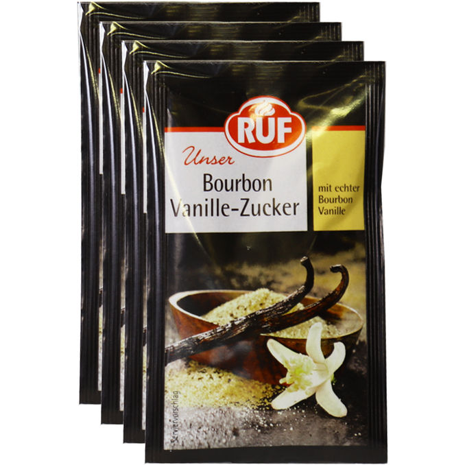 Ruf Bourbon Vanille-Zucker, 4er Pack